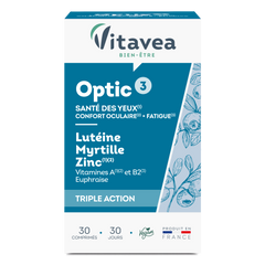 Optic 3 VITAVEA Bien-être, un complément alimentaire en comprimés à avaler pour une cure de 30 jours.